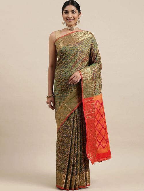women self design zari work saree with blouse - 21318834 - Very Small Image - 1