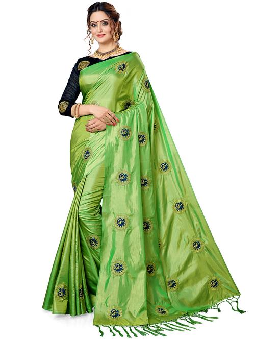 women neo mint embroidered saree with blouse - 21318915 - Very Small Image - 1