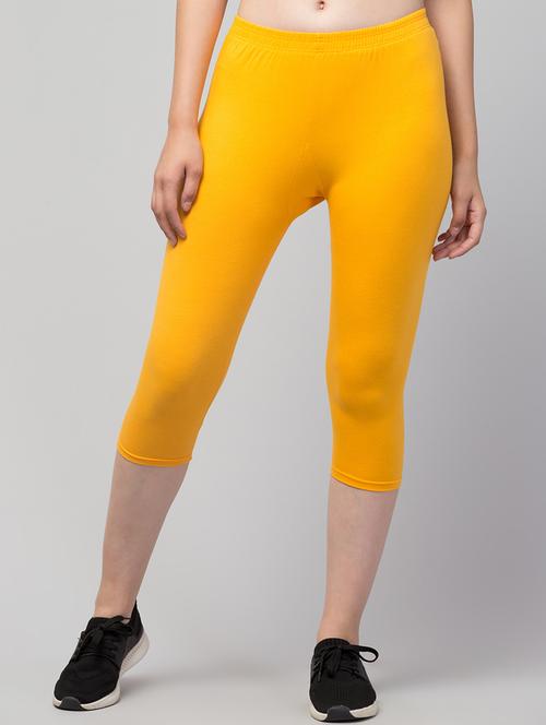yellow cotton sports capris - 21320526 - Very Small Image - 1