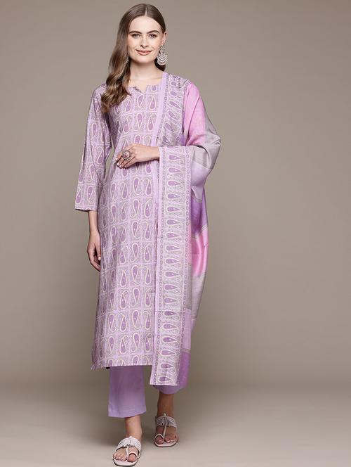 women three quarter sleeve kurta pant with dupatta set - 21320716 - Very Small Image - 1