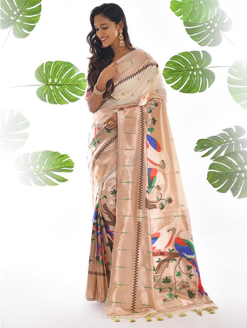 women self design paithani saree with blouse - 21321177 - Very Small Image - 1