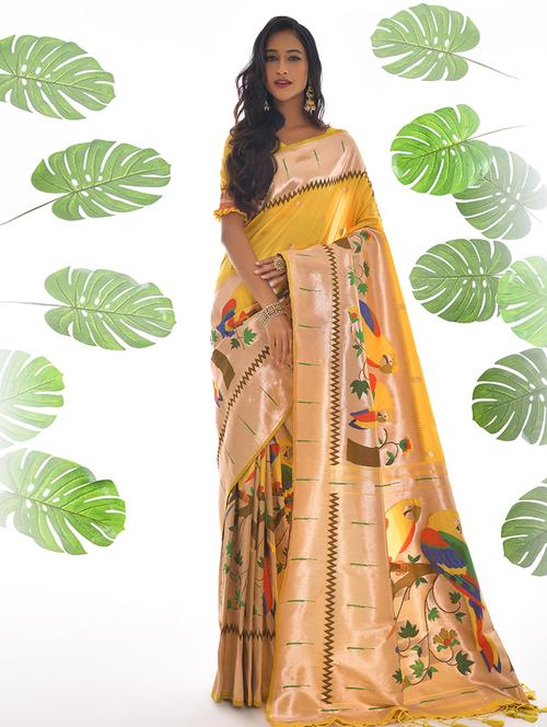 women self design paithani saree with blouse - 21321178 - Very Small Image - 1
