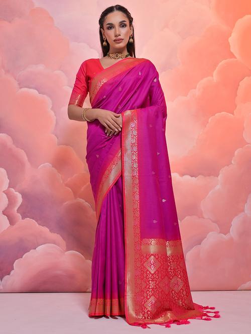 women self design banarasi saree with blouse - 21321318 - Very Small Image - 1