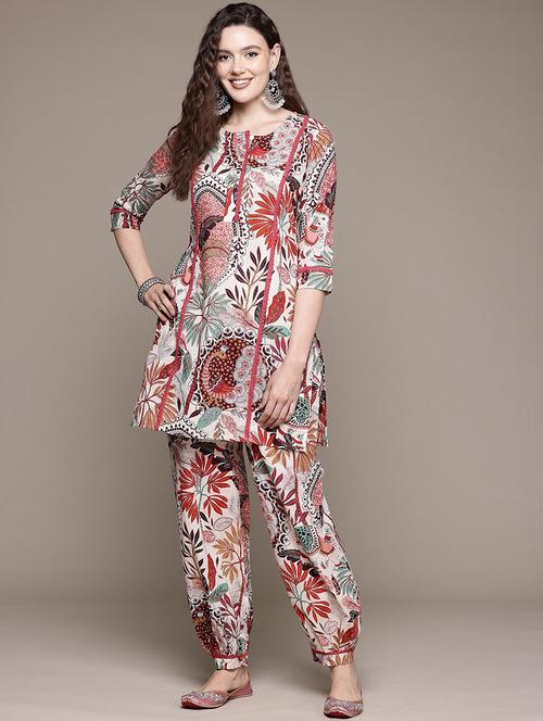 women printed cotton co-ord set - 21321951 - Very Small Image - 1