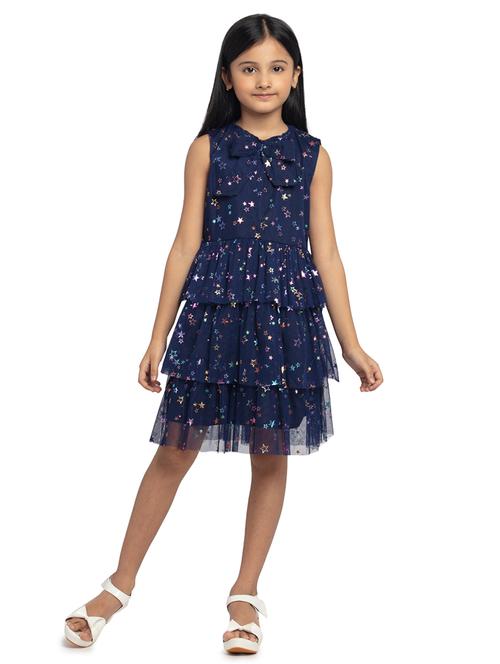 blue polyester frock - 21322153 - Very Small Image - 1