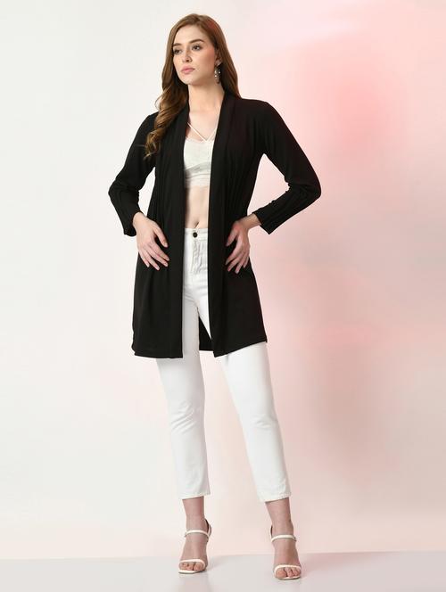 women black cotton blend regular shrug - 21322562 - Very Small Image - 1