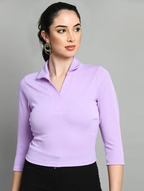 women lavender polyester regular top - 21322814 - Very Small Image - 1