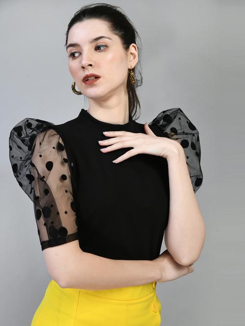 women black polyester regular top - 21322914 - Very Small Image - 1