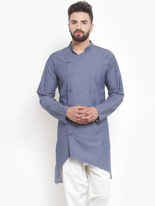 men solids long sleeves kurta - 21324573 - Very Small Image - 1