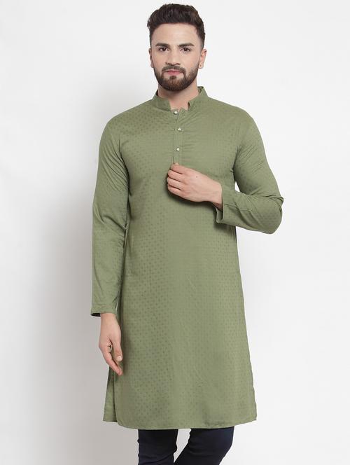 men solids long sleeves kurta - 21324581 - Very Small Image - 1