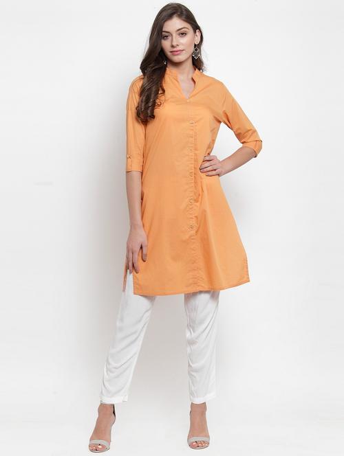 women three quarter sleeve straight kurta - 21324668 - Very Small Image - 1