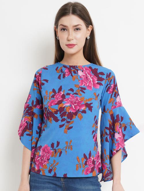 women blue polyester regular top - 21324760 - Very Small Image - 1