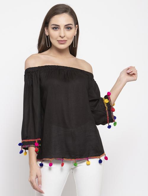 women black polyester regular top - 21324780 - Very Small Image - 1