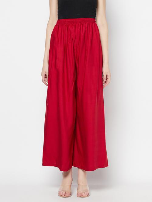 women solid high rise wide leg trouser - 21324798 - Very Small Image - 1