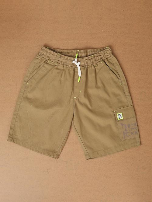 boys khaki solid shorts - 21324965 - Very Small Image - 1