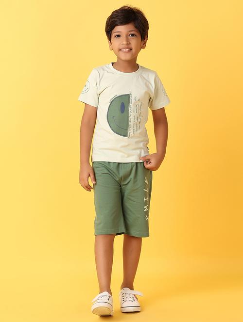 boys printed cotton shorts twin set - 21325027 - Very Small Image - 1