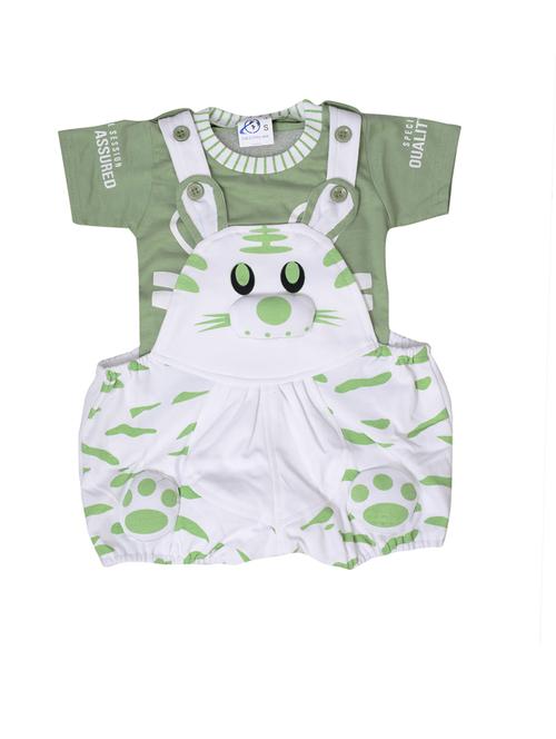 green printed cotton dungarees - 21331160 - Very Small Image - 1