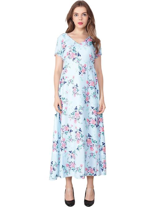 women floral print short sleeves a-line dress - 21331369 - Very Small Image - 1