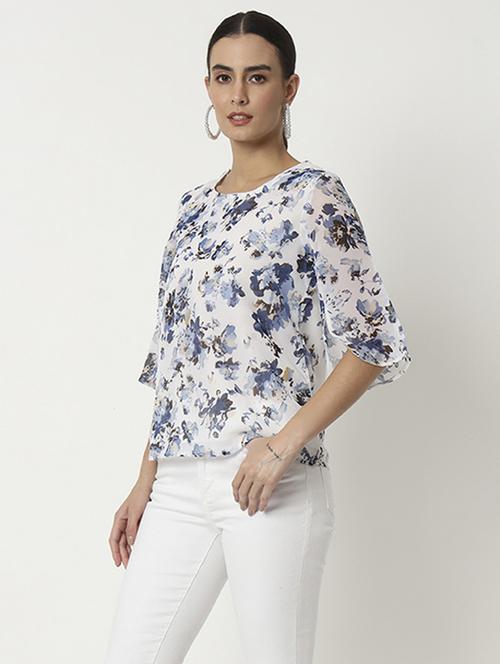 women white georgette regular top - 21332964 - Very Small Image - 1