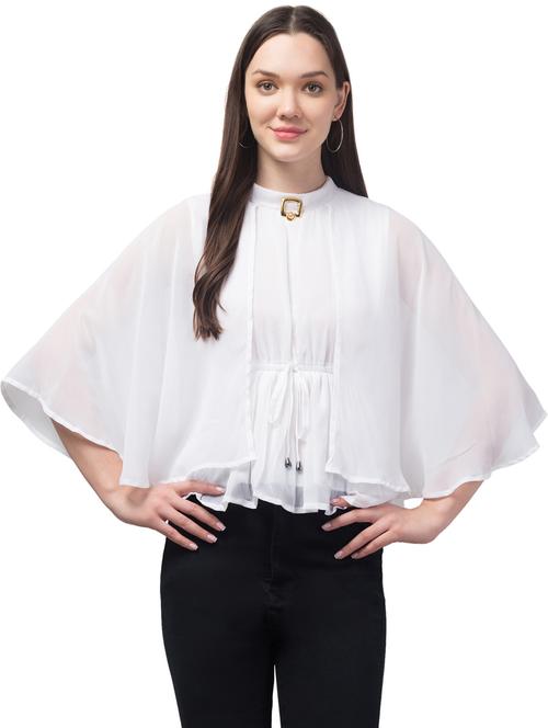 women white georgette a-line top - 21332966 - Very Small Image - 1
