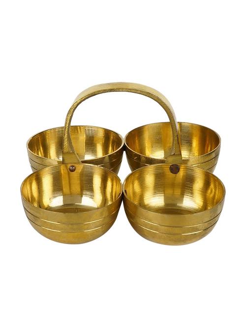 vintage brass chopala for serving and puja - 21333214 - Very Small Image - 1