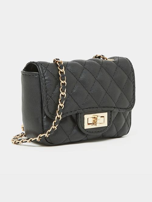 women black leatherette sling bag - 21334343 - Very Small Image - 1