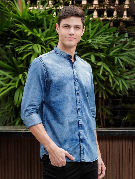 men solid casual shirt - 21334559 - Standard Image - 2