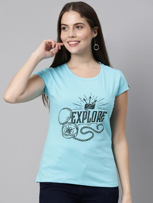 women front print short sleeves t-shirt - 21334842 - Very Small Image - 1