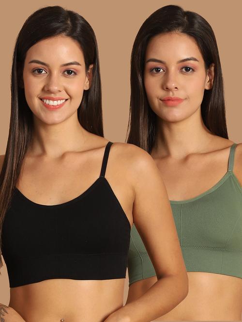 pack of 2 solid multi color sports bra - 21335722 - Very Small Image - 1