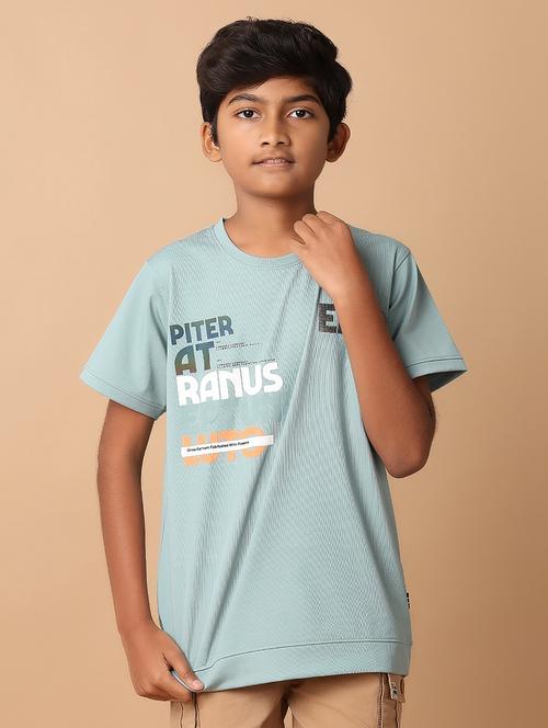Boys Round Neck Back Print T-shirt - 21335904 - Very Small Image - 1