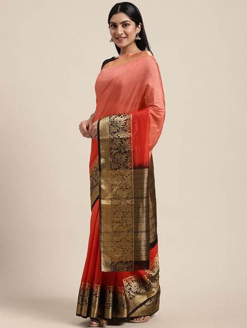 red banarasi saree - 21336505 - Very Small Image - 1