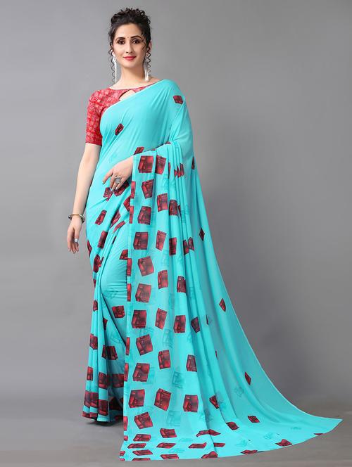 women printed saree with blouse - 21337466 - Very Small Image - 1