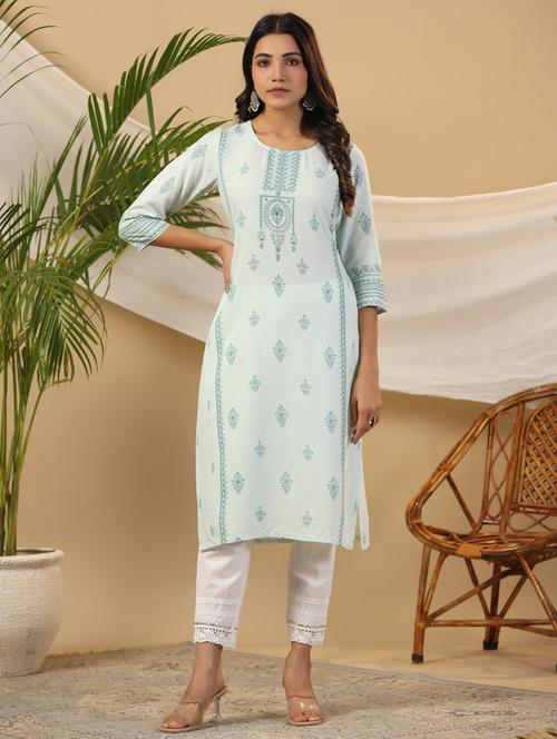 women three quarter sleeve straight kurta - 21337705 - Very Small Image - 1