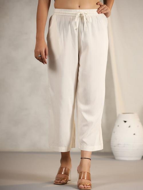 women mid-rise solid palazzo - 21337725 - Very Small Image - 1