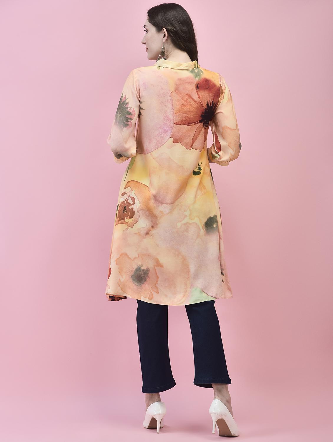 women multicolored printed a-line kurta - 21338143 - Zoom Image - 2