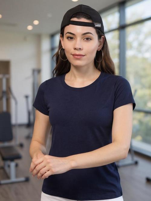 women solid short sleeves plain t-shirt - 21339466 - Very Small Image - 1