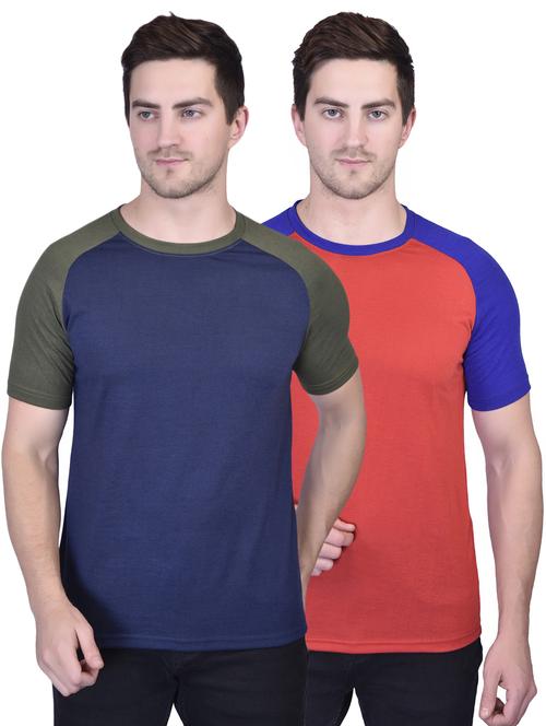 men color block t-shirts combo - 21340505 - Very Small Image - 1