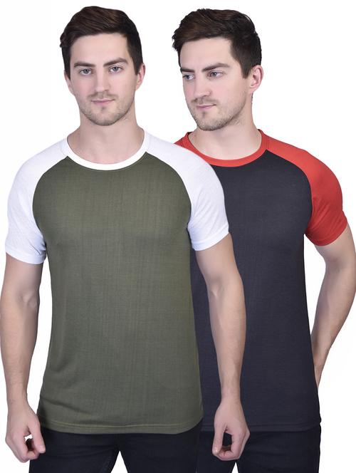 men color block t-shirts combo - 21340506 - Very Small Image - 1