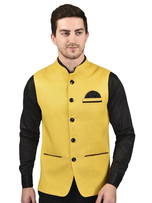 men solid cotton nehru jacket - 21340566 - Very Small Image - 1