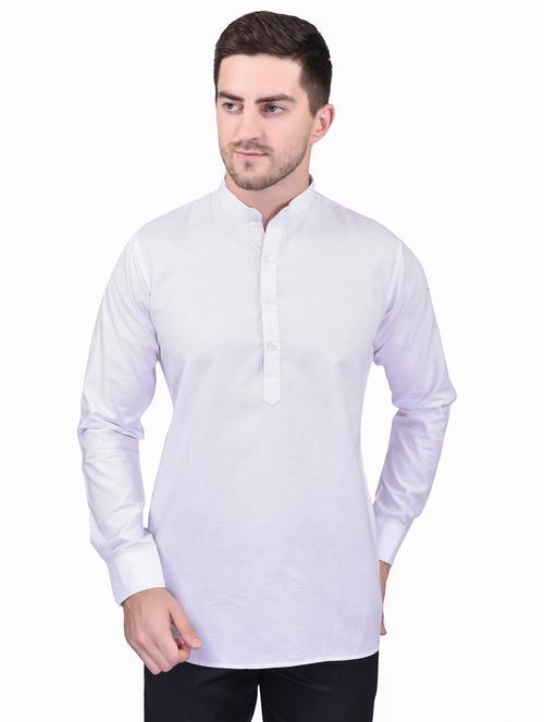 men mandarin neck solid short kurta - 21340607 - Very Small Image - 1