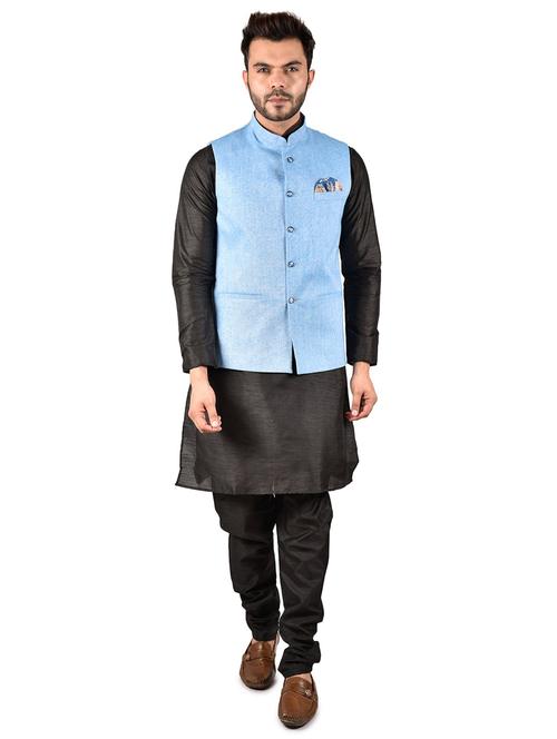 mens kurta pyjama ethnic wear set with nehru jacket - 21340692 - Very Small Image - 1