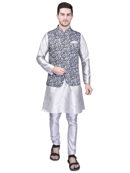 mens kurta pyjama ethnic wear set with nehru jacket - 21340705 - Very Small Image - 1