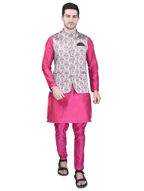mens kurta pyjama ethnic wear set with nehru jacket - 21340708 - Very Small Image - 1