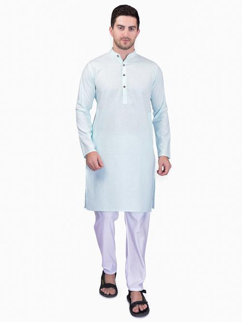 men solid kurta pyjama ethnic wear set - 21340766 - Very Small Image - 1