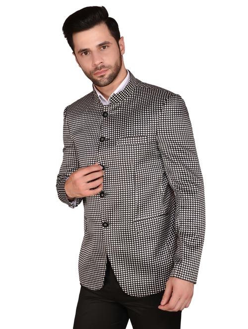 men checks single breasted casual blazer - 21340835 - Very Small Image - 1