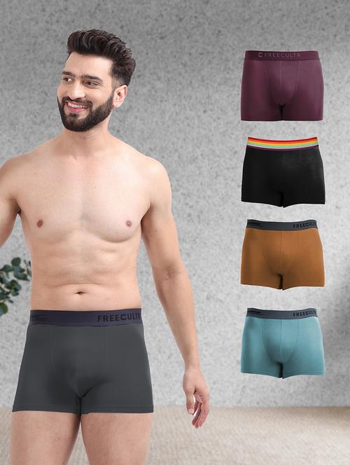 men solid trunks combo - 21342699 - Very Small Image - 1