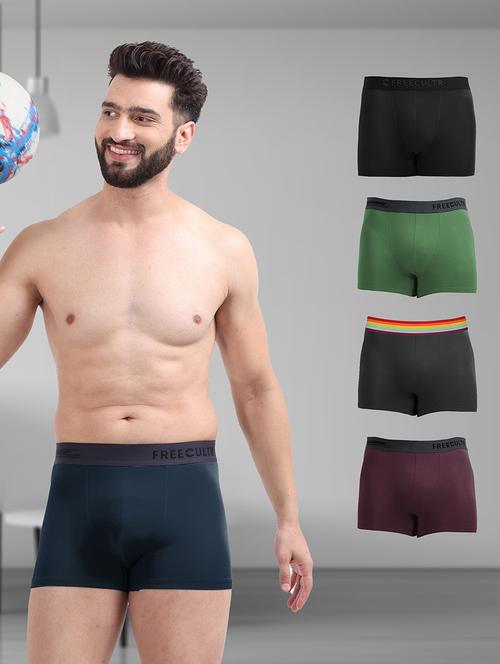 men solid trunks combo - 21342719 - Very Small Image - 1