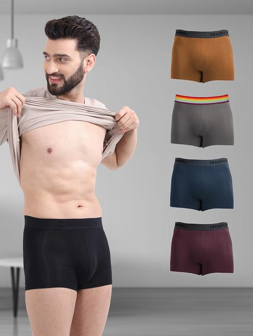 men solid trunks combo - 21342720 - Very Small Image - 1