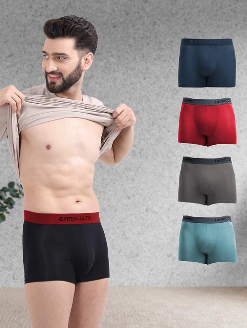 men solid trunks combo - 21342820 - Very Small Image - 1