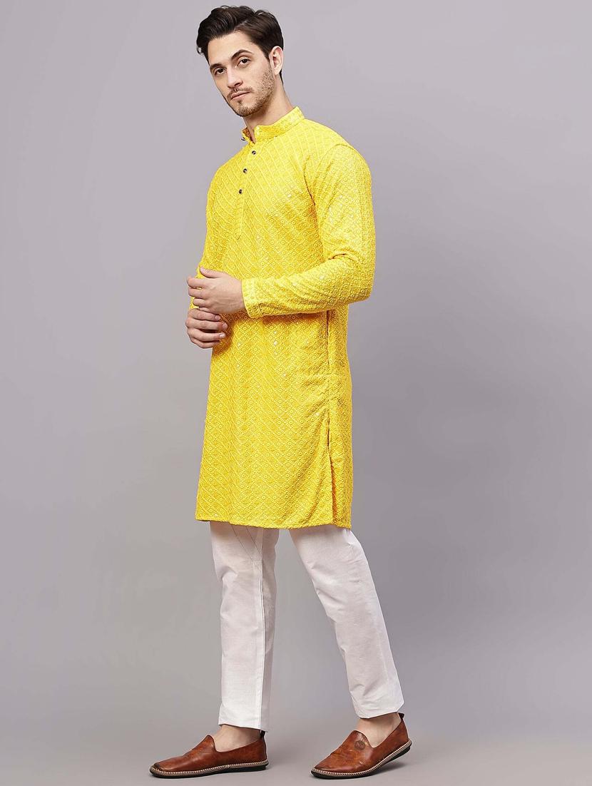 men embroidered long sleeves kurta - 21345512 - Zoom Image - 2
